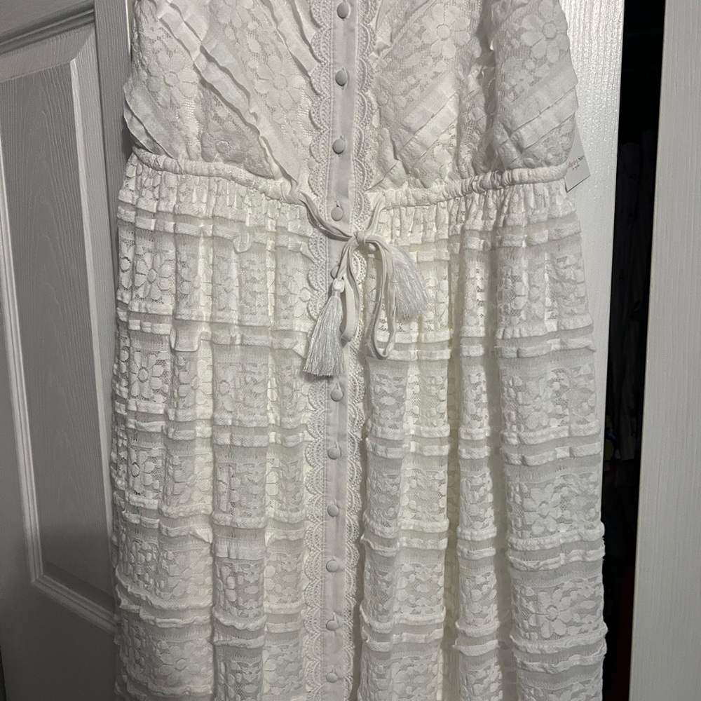 Gorgeous Elegant White Lace Maxi Dress - Picture 7 of 16